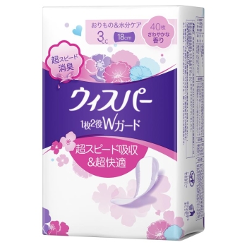 ウィスパー1枚2役3CCさわやかな香り 40枚