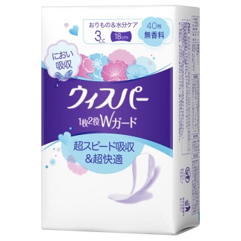 ウィスパー1枚2役3CC無香料 40枚