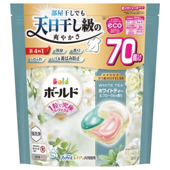 ボールドジェルボール 4IN1 ホワイトティー 詰替え用 超メガジャンボ 70個