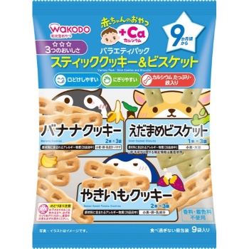 和光堂　赤ちゃんのおやつ＋Ｃａバラエティパックスティッククッキー＆ビスケット