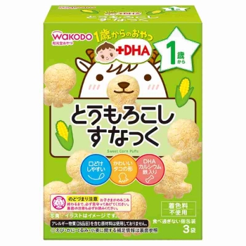 和光堂　１歳からのおやつ＋ＤＨＡ　とうもろこしすなっく　１歳頃から