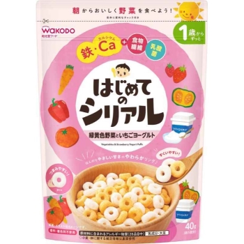 はじめてのシリアル　緑黄色野菜といちごヨーグルト　１歳からずっと