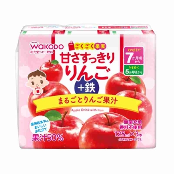 和光堂　ごくごく果実　甘さすっきりりんご＋鉄　１２５ｍｌ×３本　７カ月頃から