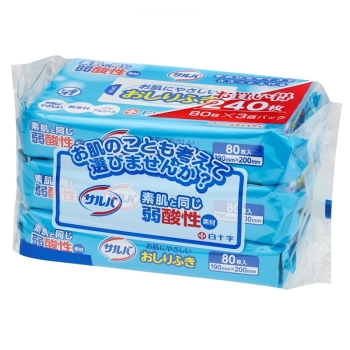 ■　サルバ　お肌にやさしいおしりふき８０枚×３個