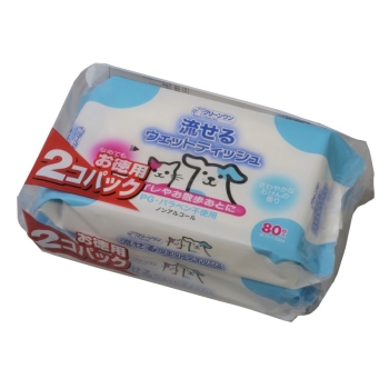 クリーンワン流せるウェットティッシュ８０枚×２個