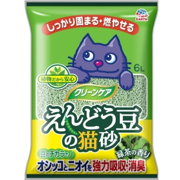 クリーンケア　えんどう豆の猫砂　緑茶の香り６Ｌ