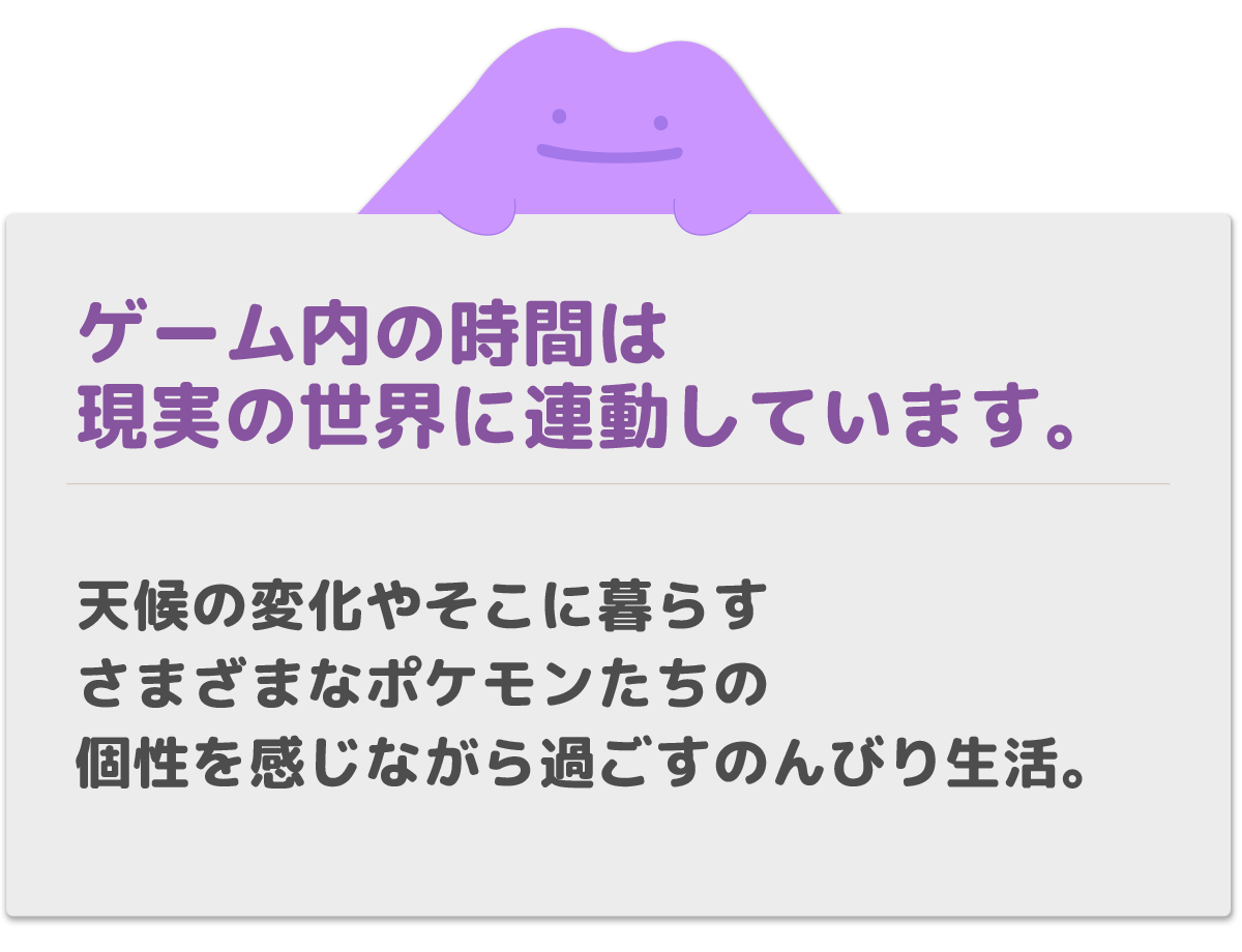 ゲーム内の時間は現実の世界に連動しています。