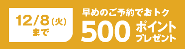 12/8(火)まで500ポイント