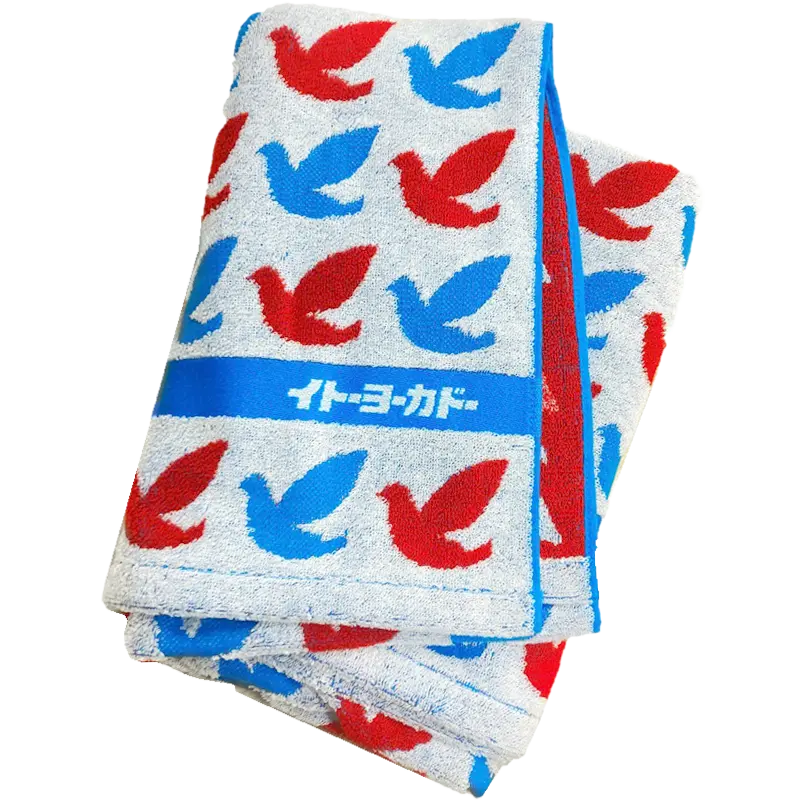 ハト柄 バスタオル