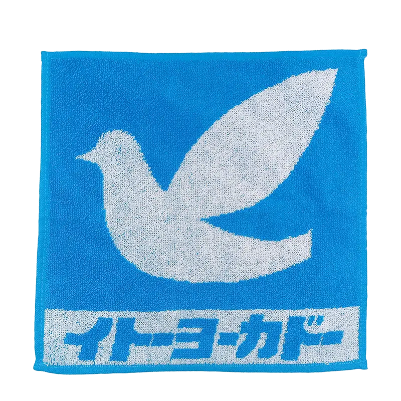 ハト柄 タオルハンカチ BL（ソロ）