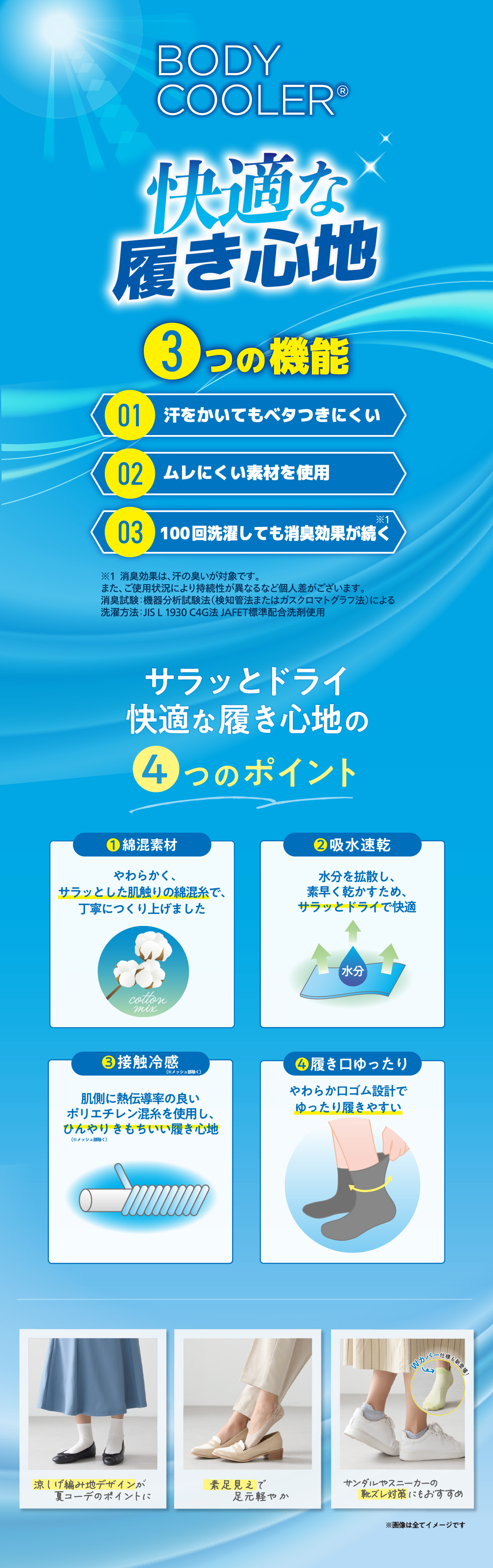 ボディクーラー ソックス レディース