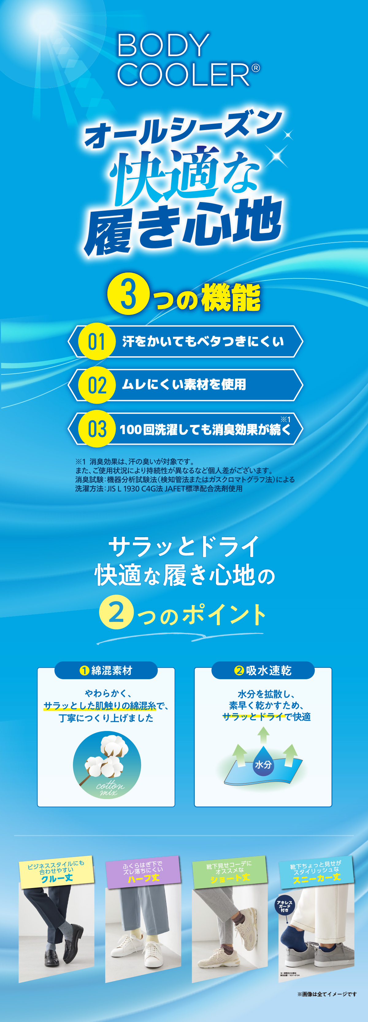 ボディクーラー ソックス メンズ