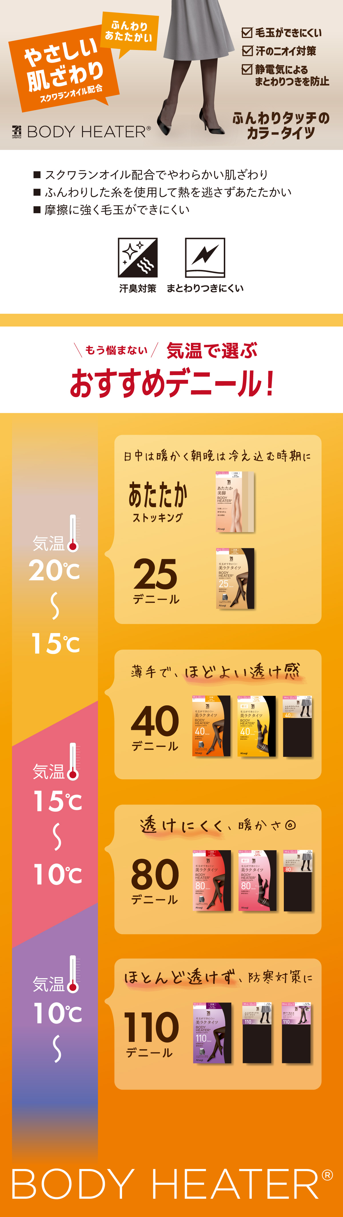 ボディヒーター カラータイツ