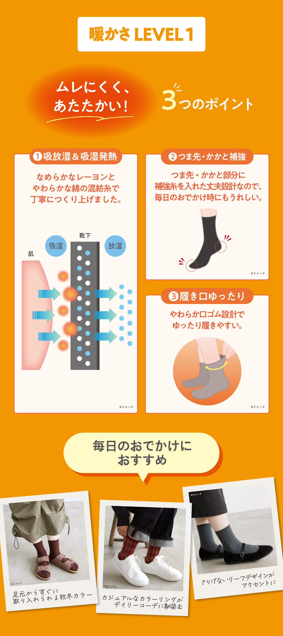 ボディヒーター レディースソックス レベル1
