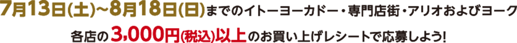 3,000円以上のお買い上げレシートで応募